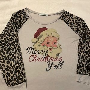 Merry Christmas Y’all. Long sleeve tee. Size 2XL Southern Grace.